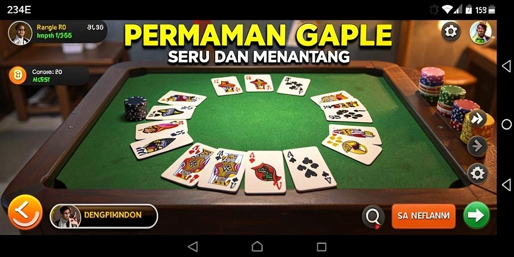 Screenshot gameplay 234E menampilkan momen seru saat bermain Gaple.