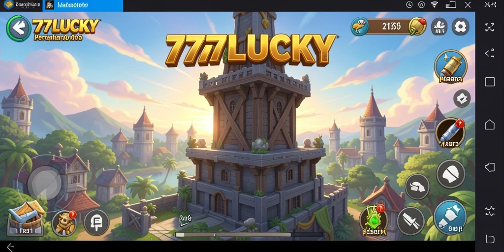 Tampilan gameplay menara pertahanan yang mendebarkan dalam 777LUCKY.