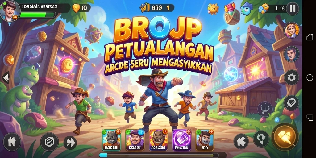 Tampilan gameplay seru dan penuh warna dari BROJP.