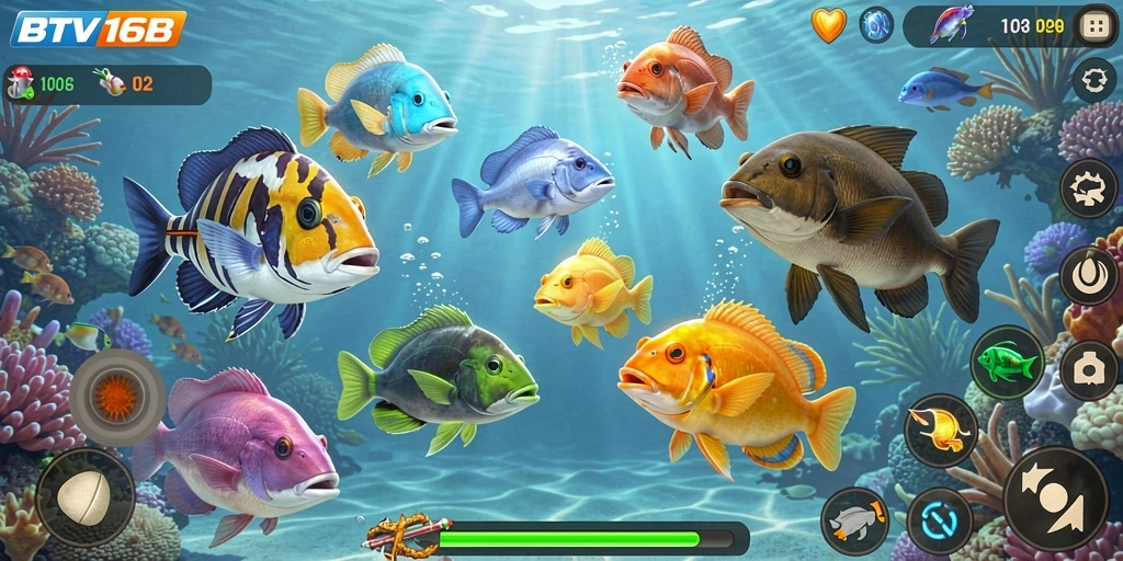 Tampilan menarik dalam gameplay menembak ikan BTV168.