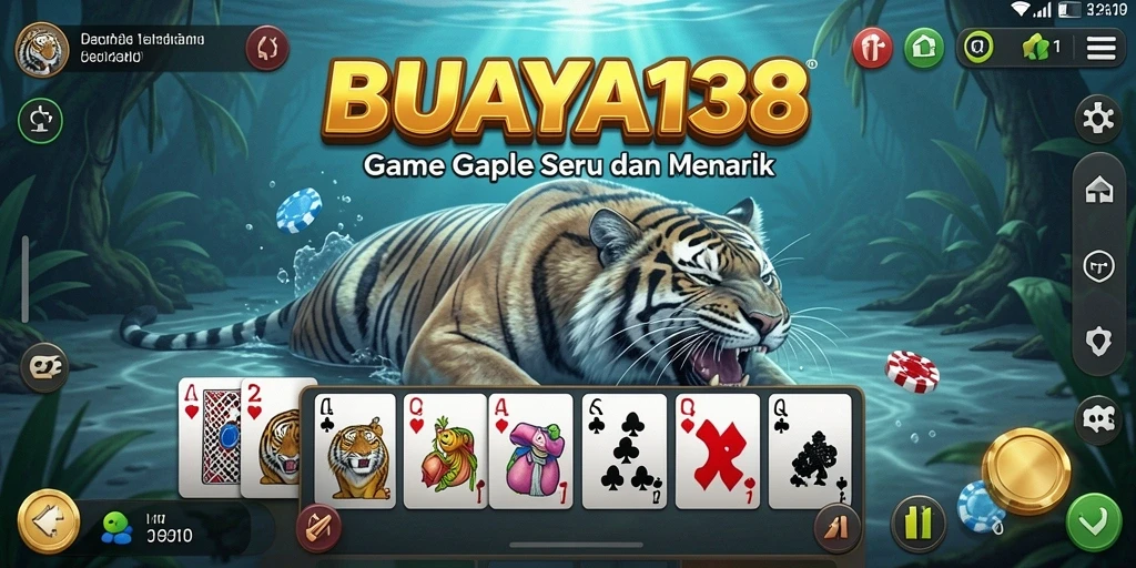 Tampilan gameplay seru di BUAYA138, nikmati setiap pertandingan Gaple.