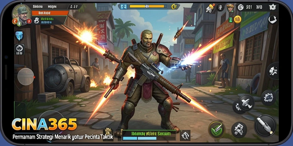 Tampilan gameplay dari CINA365 yang penuh strategi dan taktik.
