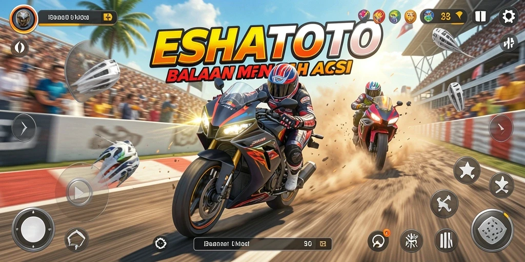 Tampilan menegangkan dari balapan motor di ESHATOTO.