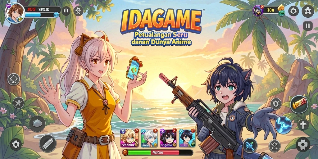 Tampilan gameplay seru di IDAGAME dengan karakter anime favorit.