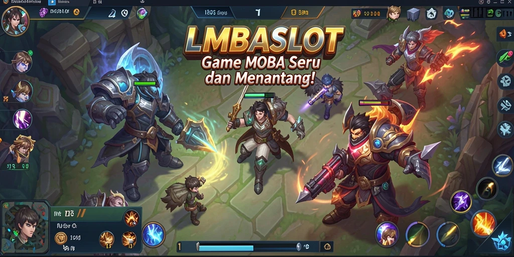 Tampilan gameplay seru di LMBASLOT dengan pertarungan tim.