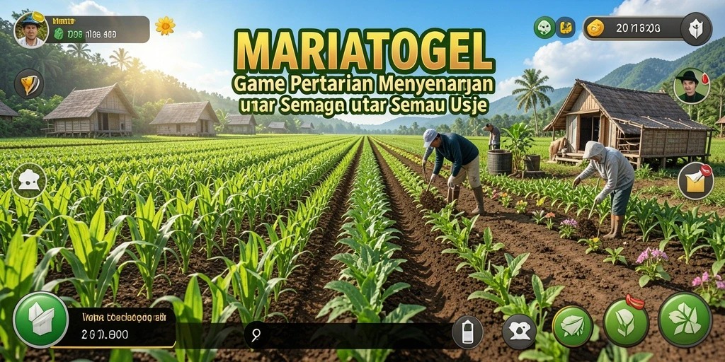 Tampilan awal gameplay MARIATOGEL dengan kebun yang indah.