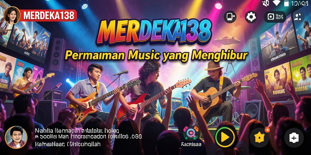 Tampilan gameplay seru dan interaktif di MERDEKA138 dengan berbagai instrumen musik.