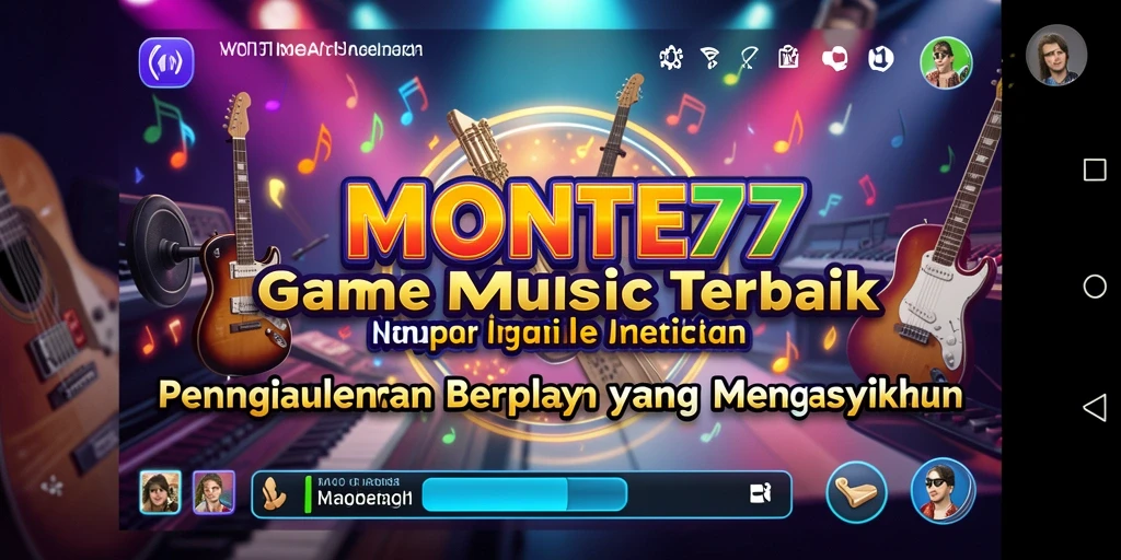 Tampilan gameplay MONTE77 yang menarik dengan berbagai pilihan musik.