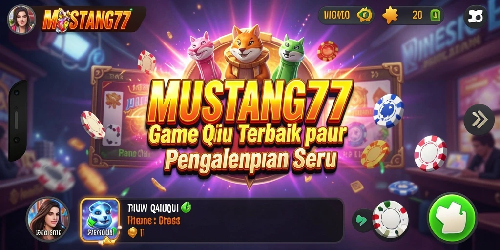 Screenshot gameplay MUSTANG77 menampilkan momen seru QiuQiu.
