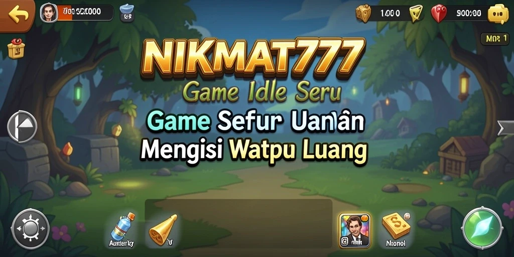 Tampilan gameplay NIKMAT777 dengan karakter yang beraksi dalam mode Idle.