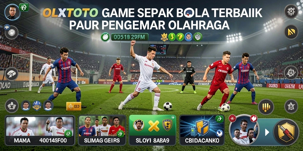 Screenshot utama OLXTOTO yang menampilkan aksi seru permainan sepak bola.