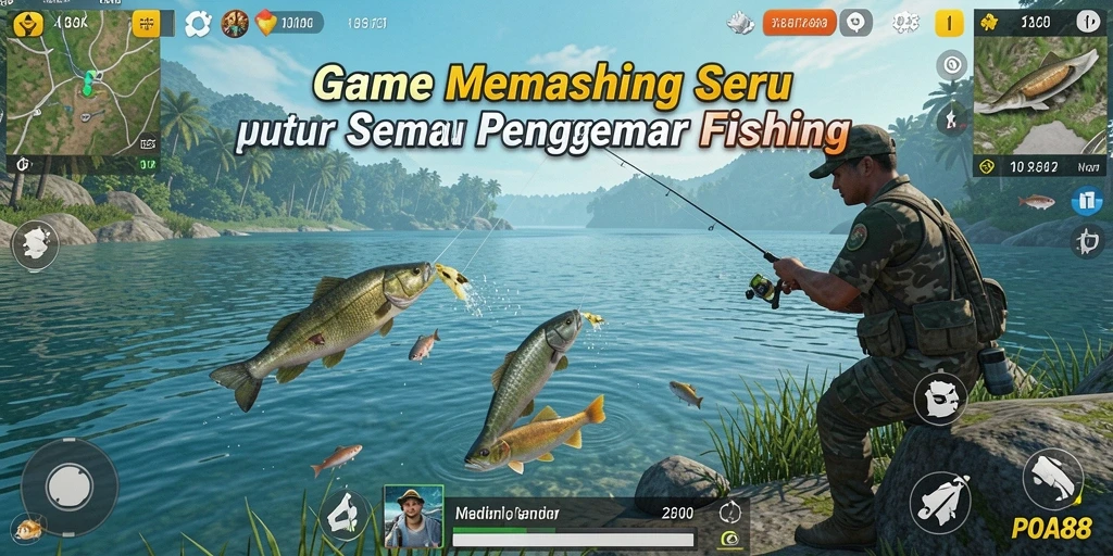 Screenshot gameplay <strong>POA88</strong> yang menunjukkan aksi memancing yang seru.