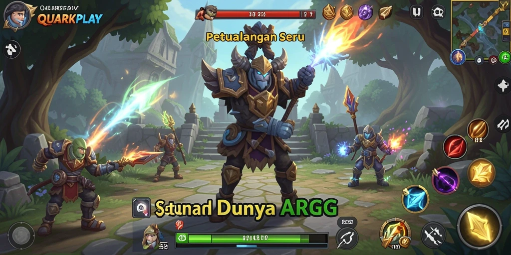 Tampilan epik pertarungan dalam dunia ARPG QUARKPLAY.