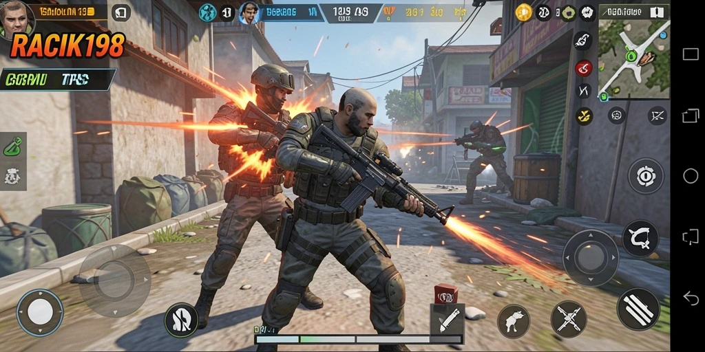 Tampilan gameplay intens dan grafis menawan di RACIK198.
