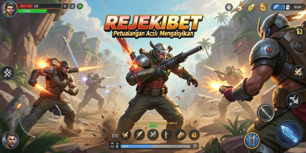 Tampilan aksi seru dalam gameplay REJEKIBET.
