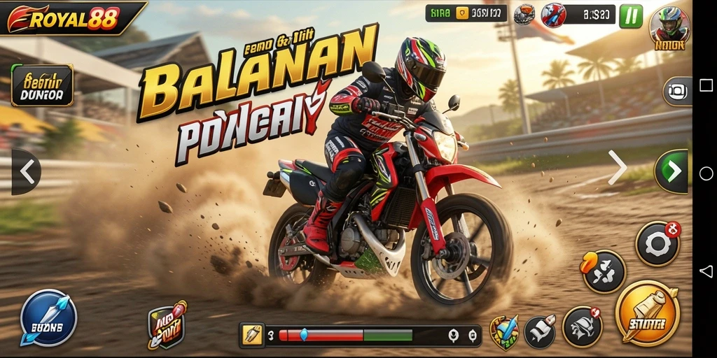 Gameplay seru balapan motor di ROYAL88 dengan grafis menakjubkan.