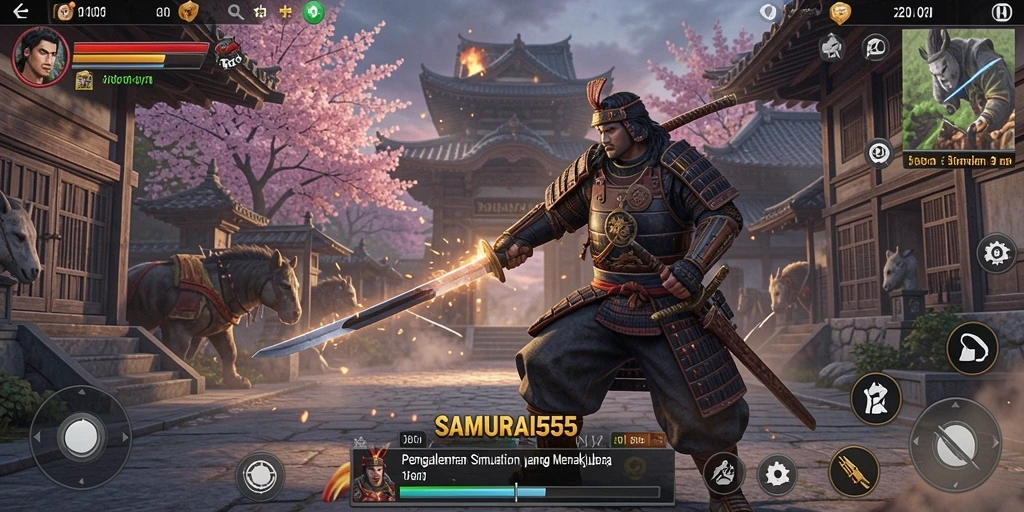Tampilan gameplay SAMURAI555 yang epik dan penuh aksi.