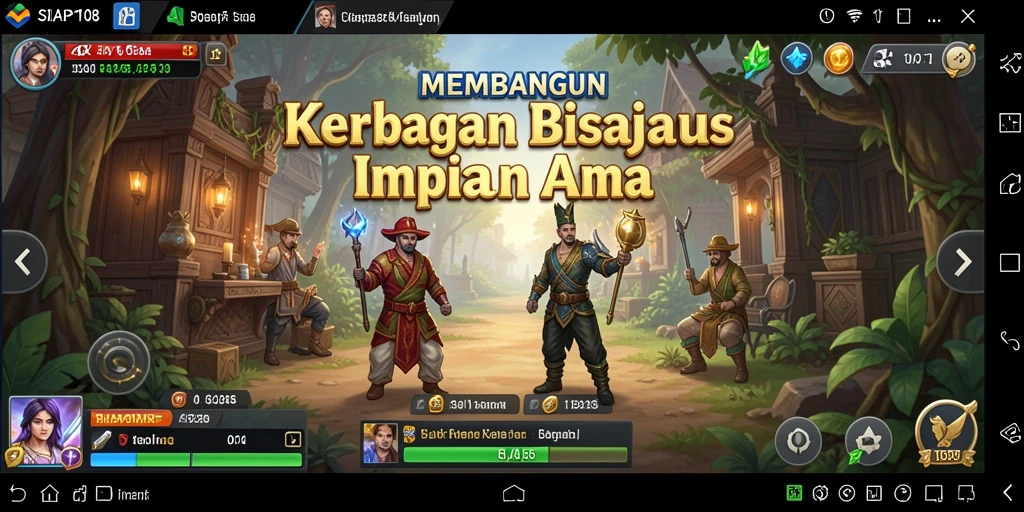 Tampilan utama gameplay SIAP108 dengan aktivitas bisnis yang seru.