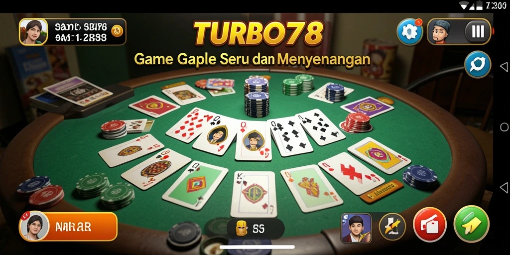 Gameplay seru TURBO78 dalam permainan Gaple yang mengasyikkan.