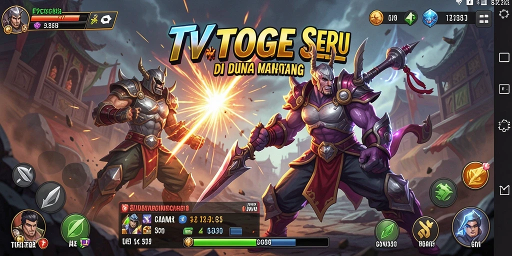 Screenshot gameplay TVTOGEL yang menggambarkan pertarungan yang intens.